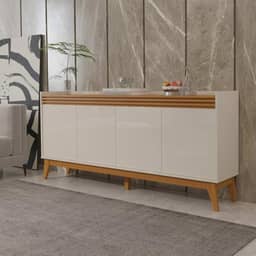 VIA NOSSA - Buffet Aparador Ripado 4 Portas com Pés de Mdf Astúrias 180cm