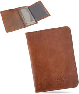 Carteira Porta Cartão Masculina Couro Legítimo Slim RG CNH MONOLO