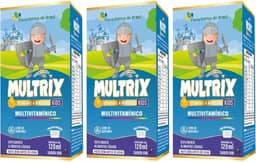 KIT 3X MULTRIX (Xarope Infantil com Vitaminas de A a Z) 120ml - Flora Nativa (120ml, Uva)