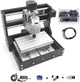 CNCTOPBAOS Kit de mini roteador CNC 1610 PRO, 3 eixos para desktop GRBL controle, máquina de gravação, gravação em acrílico, PVC, PCB, plástico, fresadora de madeira