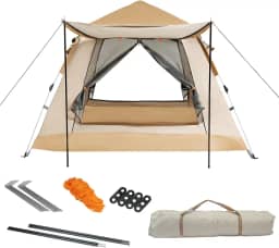 Barraca de Camping Automática Impermeável 2-3 Pessoas – Barraca Hidráulica com Montagem Rápida em 1 Minuto, 4 Estações e Design Expansível para Trilhas, Praia e Aventuras
