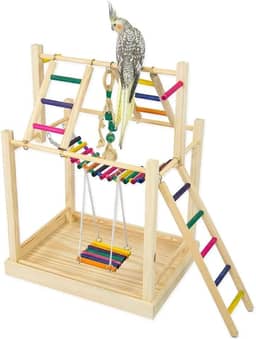 Playground Parquinho Com Brinquedo Para Calopsita e Outras Aves