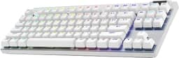 Teclado Gamer Sem Fio Logitech G PRO X com design TKL, Layout US, RGB LIGHTSYNC, Tecnologia LIGHTSPEED e Switch Exclusivo GX Brown Tactile - Branco