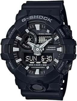 Relógio masculino G-shock Ana Digi All Black, resistente à água de 200 metros com dia e data GA-700-1B, Preto, esportivo