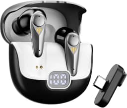 Basike Fone de Ouvido Gamer Sem Fio Bluetooth 5.4, Headset 2.4GHz com Baixa Latência 30ms, Mic ENC, Display LED, Receptor Type-C – PS5/4, Switch, PC, Steam Deck e VR – Preto