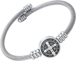 Bracelete São Bento Em Aço Inox 316 Para Presente Masculino