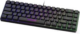 Teclado Membrana Gamer A1803, 68 Teclas com Retroiluminação RGB 7 Cores, Cabo USB 1.6m, Anti-ghosting, Ultra Responsivo e Compatível com PC, Windows, Linux, Android, iOS Preto