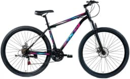 Bicicleta Mountain Bike Aro 29, Quadro em Aço Carbono, Freio a Disco, Câmbio para Trilhas e Uso Urbano