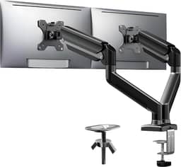 Suporte Articulado de Mesa para 2 Monitores, Adequado para Telas de 17-27 Polegadas, Suportar até 9kg