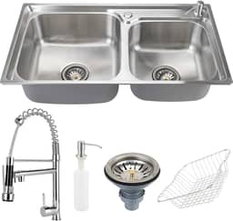 Pingoo.casa, Cuba Dupla com Acessórios Misturador Gourmet Munim - Prata