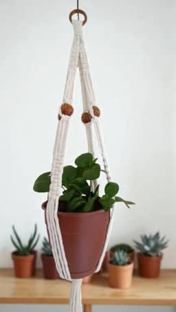 Suporte de Planta Macrame com fios 100% algodão