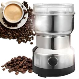 Moedor de Café Elétrico Triturador de Grãos Moagem Grossa Fina e Média Em Aço Inox Compacto Potente Grãos Temperos Pimenta Sal Nozes Especiarias Uso Doméstico