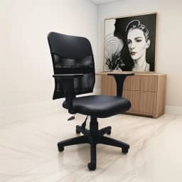 Cadeira de Escritório Ergonômica NR17 Confortável Office Executiva Trabalho Giratória Secretaria Diretor Tela Mesh Preta
