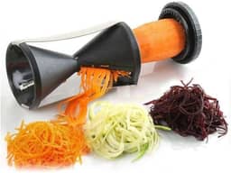 Black Bull Cortador Espiral Ralador Fatiador Espirilizador Moedor para Frutas Verduras e Vegetais - Preto - Polietileno e Aço Inox