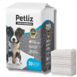 Tapete Higiênico 60cm x 50cm 30 Unidades para Cachorro Sanitário Super Absorvente Antivazamento Alta Absorção Descartável Premium Atrativo Petliz