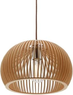 Lustre Luminária Teto Grande Pendente Bola De Madeira Decoração Sala De Jantar Cozinha Quarto