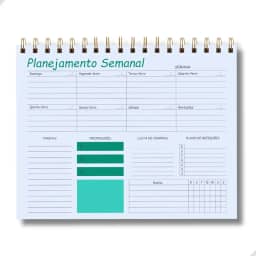 Planner Semanal Permanente 25x18cm | 50 Folhas (50 Semanas) – Organizador Não Datado de Tarefas e Rotina com Espiral | Produtividade para Escritório, Estudos e Casa | Capa Transparente (Verde água)