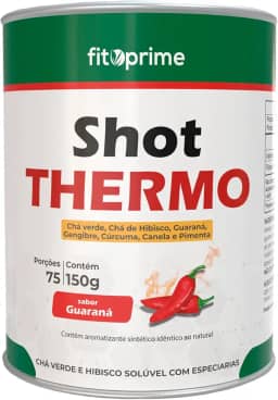 Shot Thermo Fitoprime Chá Verde, Chá De Hibisco, Guaraná, Gengibre, Cúrcuma, Canela, Pimenta Lata 150g Sabor Guaraná