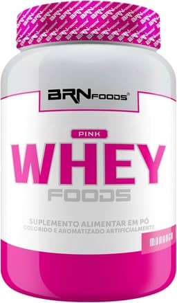 Pink Whey c/Colágeno 900g - BRN FOODS Sabor Morango