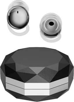 JSKJ Fones de Ouvido Bluetooth Sem Fio, Design Octagonal, Estojo de Carregamento, Sleeping01 Preto