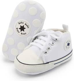 Tênis unissex para bebês meninos meninas cano alto macio sola antiderrapante recém-nascidos bebês primeiros andadores sapatos jeans