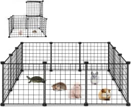 Cercado Pet, 12 Modulos Cercadinho Pet, Área de uso 111 * 111cm, Cerca para Cachorros, Animal de Pequeno Porte Cercado, Adequado para Animais de Estimação, Como Coelhos e Porquinhos-da-índia