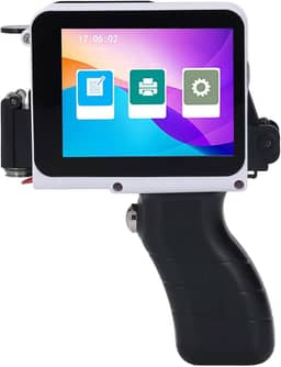 Pistola de Impressora a Jato de Tinta Portátil, 2-12,7 Mm de Altura de Impressão Cartucho de Tinta de Secagem Rápida Impressora Portátil para Data e Hora Logotipo do Código de