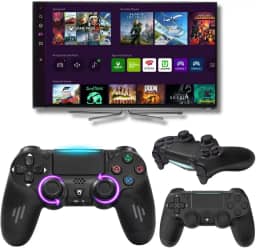 Controle Sem Fio Bluetooth Joystick Compatível Com PS4 Slim Pro PC Gamer Playstation