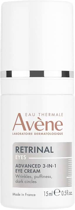 Avène Retrinal Avançado 3 em 1 Creme Para a Área dos Olhos 15ml, com Retinaldeído, Ácido Hialurônico e Sulfato de Dextrano, Desempenho Avançado na Redução de Olheiras, Rugas e Bolsas