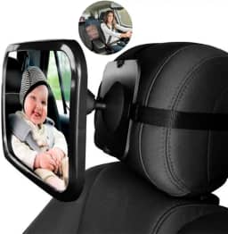 Espelho Retrovisor para Banco Traseiro de Carro - Visão Ampla e Ajustável para Monitoramento de Bebê na Cadeirinha - Instalação Simples, Segurança e Conforto para os Pais Durante a Viagem