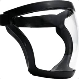 Máscara Protetora Facial Face Shield Transparente Antiembaçante com Faixa Ajustável e Borda de Silicone – Proteção Total (Preto)