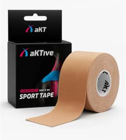 Fita Tape Bandagem Kinesio AKTive Tape Sport Kinesiology Anti alergico | Funcional Fisioterapia Muscular Esporte Musculação Evita Lesões | Cor Bege