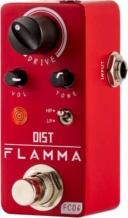 FLAMMA Pedal De Distorção Para Guitarra Fc06 Com Efeitos Elétricos E 2 Modos Hp/Lp, Mini Analógico, True Bypass