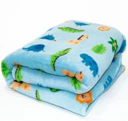 Manta Cobertor Bebe Microfibra Confort Baby Dino Zoo Azul Antialergico Toque Macio