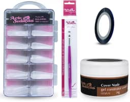 Kit Gel Cover Nude + Pincel +100 Molde f1 Bailarina + Brinde
