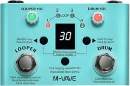 M-VAVE VEDO Pedal de Efeito para Guitarra LOST TEMPO V2 | Looper, Drum Machine com 30 Ritmos, Metrônomo, Tuner de Alta Precisão, Gravação de até 11 Minutos, 4 Loops USB Ideal Prática Estúdio