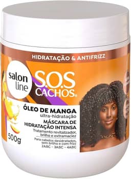 Salon Line, Máscara Capilar, SOS Cachos, Óleo de Manga, Hidratação Intensa - Cabelos Ondulados, Cacheados e Crespos, 500 g