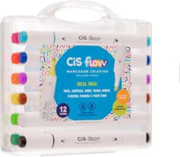 CiS, Marcador Criativo CiS Flow Estojo Maleta - 12 Cores