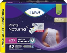 Tena Pants Noturna, Roupa Íntima para Incontinência Urinária, G/EG - Embalagem econômica, 32 unidades