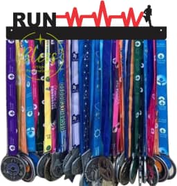 Porta Medalhas Corrida Run Batimentos Cardíacos MDF
