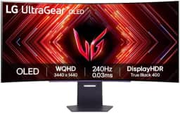 Monitor Gamer LG UltraGear OLED Curvo – Tela OLED 45”, 2K QHD, HDR400 True black, 240Hz, 0,03ms (GtG), NVIDIA® G-SYNC®, AMD FreeSync™ Premium Pro, Taxa de Contraste 1.5M:1 – 45GS95QE-B