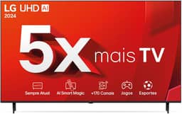 Smart TV 4K 65" LG UHD 65UT9050 Processador α5 Ger7 AI Design Super Slim Alexa/Chromecast integrado webOS 24 Controle Smart Magic