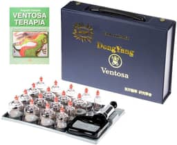 Kit de Ventosa 17 Copos Dong Yang com livro de Ventosaterapia