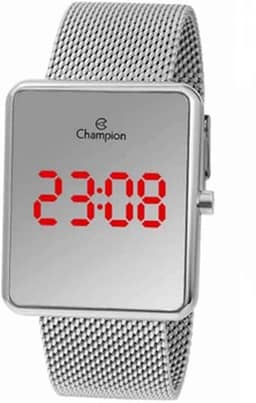 Relógio Champion Feminino Ref: Ch40080y LED Espelhado Prateado