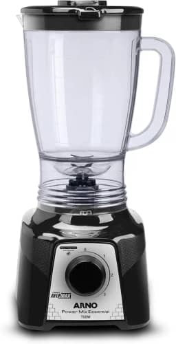 Liquidificador Arno Power Mix 700W LQ19, Preto, Jarra de 2,4L, 4 Lâminas AFIAMAX 18% Mais Afiadas, 3 Velocidades, Alta Durabilidade e Desempenho Superior, 110V