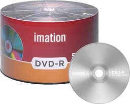 Imation Pacote com 50 DVD-R 16 x 4,7 GB/120 min logotipo da marca em branco disco de dados de filmes graváveis
