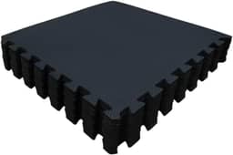 Kit com 12 Tatames Tapetes EVA Com Borda 50cm X 50cm X 1cm Preto