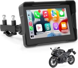 Multimídia para Motocicletas, Multimídia Para Moto, Tela Sensível Ao Toque de 5'' IPS 1080P, Conexão sem Fio, Suporte para Carplay Moto