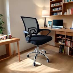 Cadeira de Escritório Ajustável Tecido Mesh Respirável Apoio de Braço Com Rodinhas 100Kg