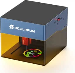 SCULPFUN iCube Pro Max Gravador a Laser, Cortador a Laser CNC com Potência de Saída de 10W, Máquina de Gravação de Alta Velocidade de 10.000 mm/min com Sistema de Filtragem de Fumaça, 120 * 120mm